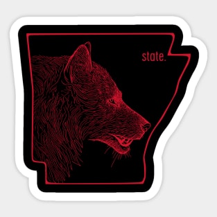 Red Wolf State Sticker